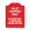 Signmission Valet Parking All Others Towed, Red & White Aluminum Architectural Sign, 18" x 24", RW-1824-22757 A-DES-RW-1824-22757 - alternate 1